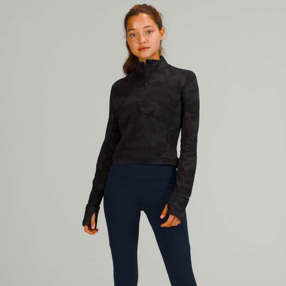 Lululemon Its Rulu Run Cropped Half-Zip in
Heritage 365 Camo Deep Coal Multi